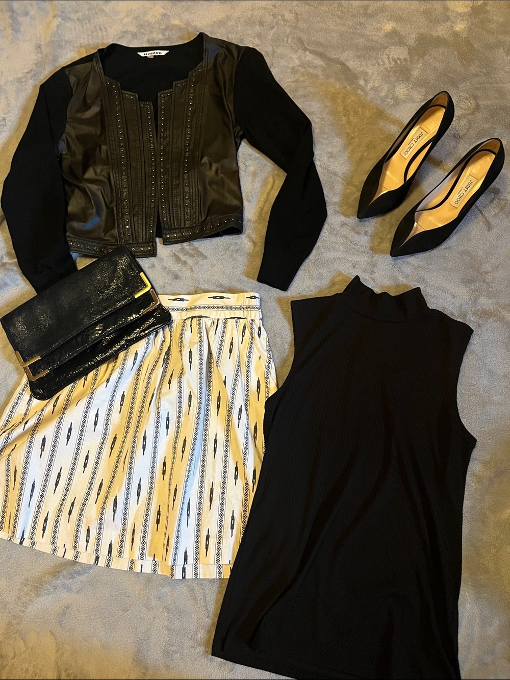 Classic Black Sleeveless Mock Neck Top